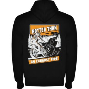 Sudadera "Hotter than an Exhaust Pipe" con cremallera
